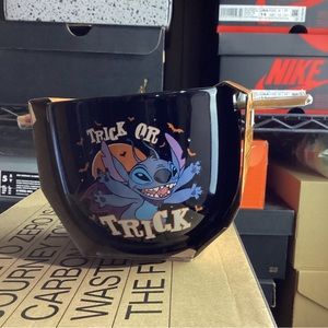 Disney Stitch Trick Or Trick Halloween Ceramic 20 Oz Bowl With 7” Chopsticks New